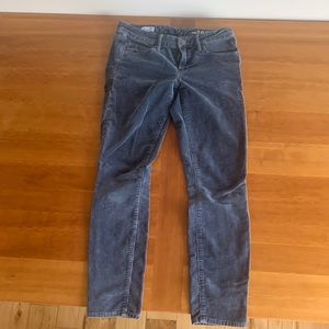 Blue ankle skinny corduroy